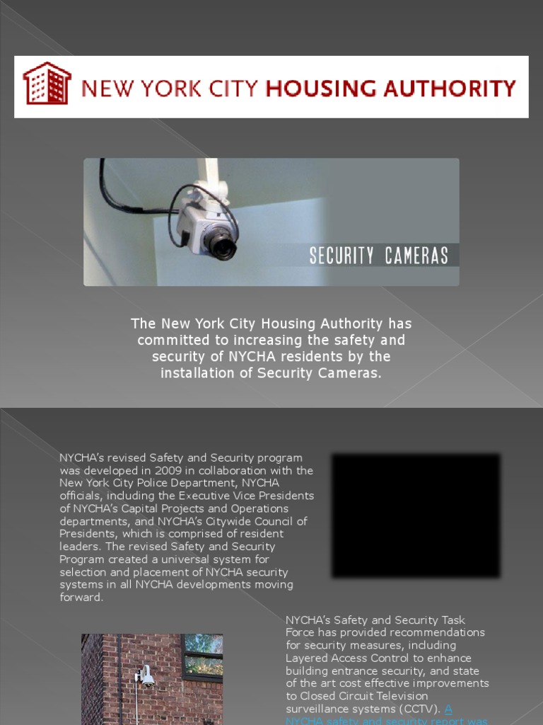 NYCHA Security Cameras PDF Closed Circuit Television Government