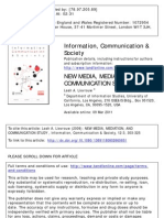 New Media, Mediation and Communication Study