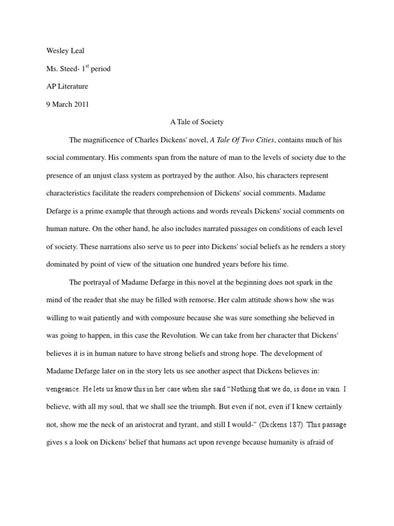 Tale Of Two Cities Essay