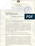 Carta de Rebeca Delgado al presidente Evo Morales