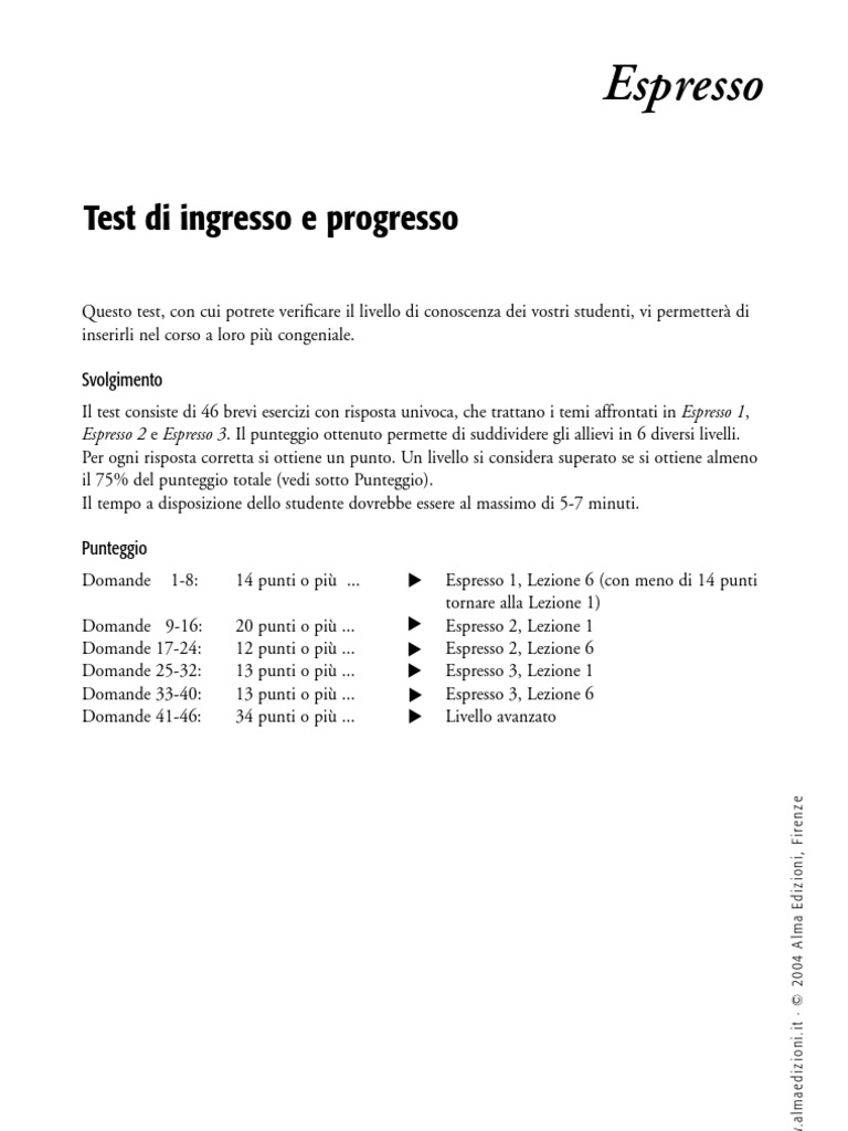 Test Italiano | PDF