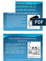 Preguntas Sobre La Enseñanza de La Educacion Religiosa