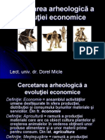 Cercetarea Arheologica A Evolutiei Economice