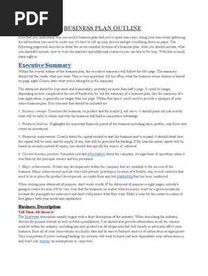Business Plan Outline