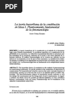 La Teoría Husserliana de La Constitución