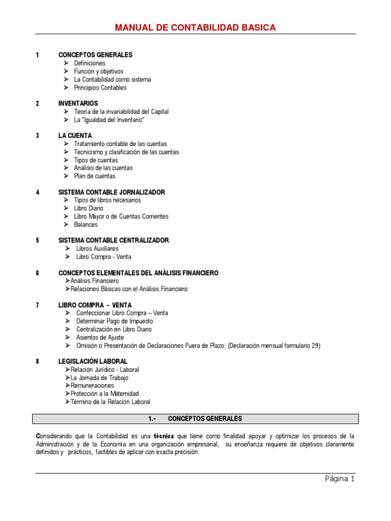 Manual de Contabilidad Básica PDF | PDF | Capital de trabajo | Contabilidad