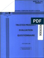 NCSC-TG-019-V1 Trusted Product Evaluation Questionnaire