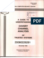 NCSC-TG-030-V1 A Guide To Understanding Covert Channel Analysis in Trusted Systems (Light Pink Book)