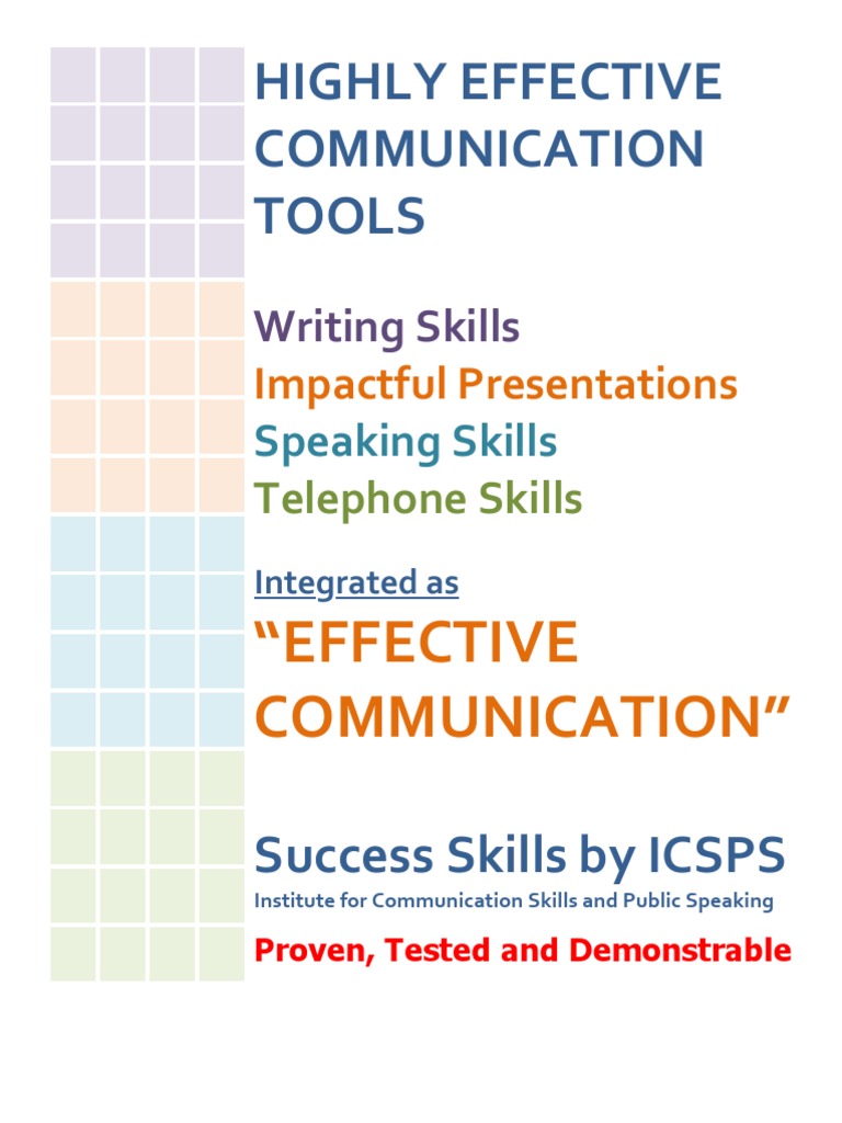 Highly Effective Communication Tools | PDF | English Language | Public ...