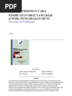 Pedoman Cara Pembuatan Obat Yang Baik