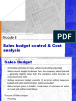 Sales Budget Control & Cost Analysis