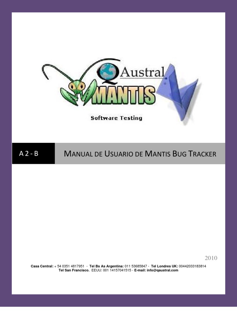 Manual Mantis Bug Tracker Usuario | PDF | Contraseña | Correo electrónico