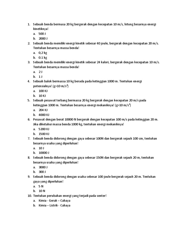 Soal Fisika SMP Kelas 8 Bab Gerak | PDF