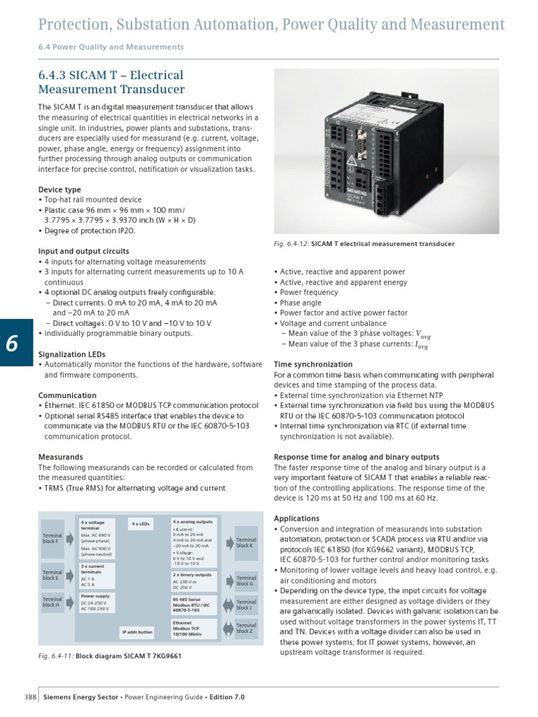 SICAM T Electrical Measurement Guide | PDF | Power Engineering ...