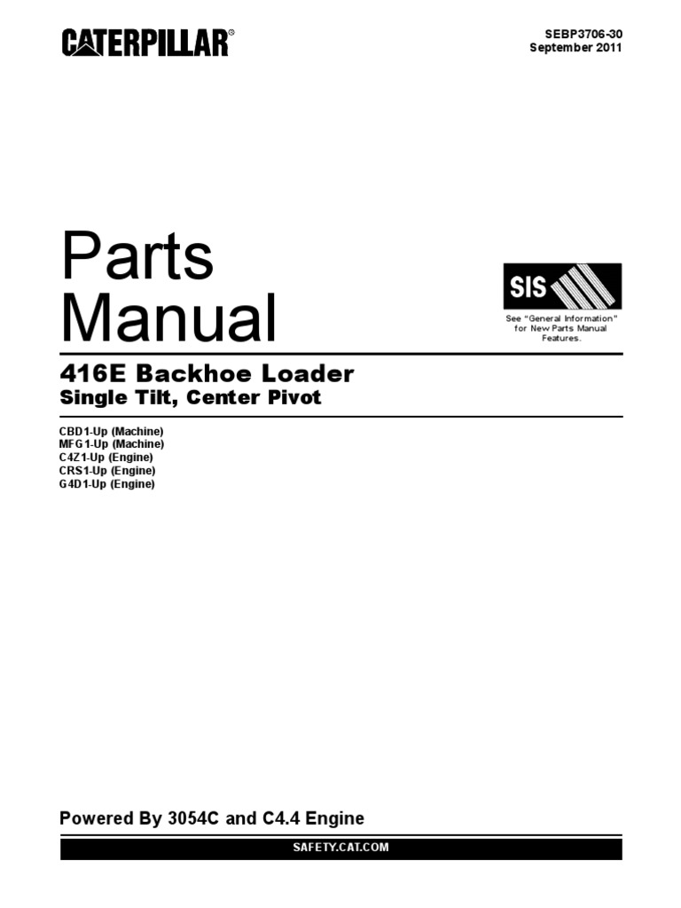 Caterpillar 416E Parts Manual 416E Backhoe Loader | Vehicles | Vehicle