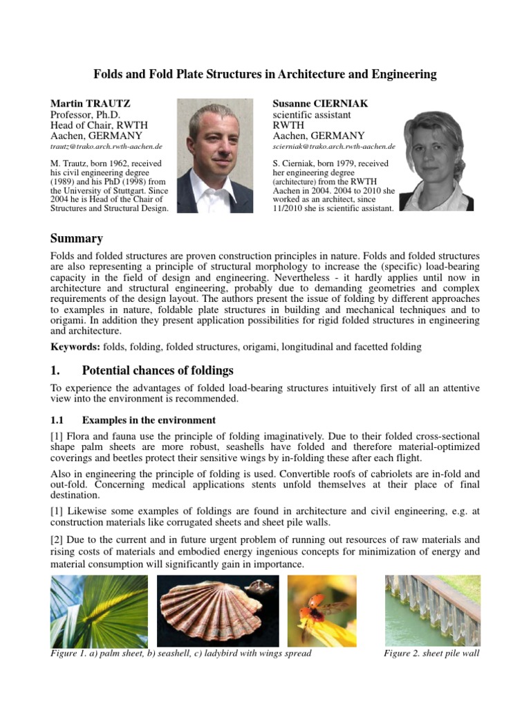 Folds in Architecture and Engineering | PDF | Origami | Shape