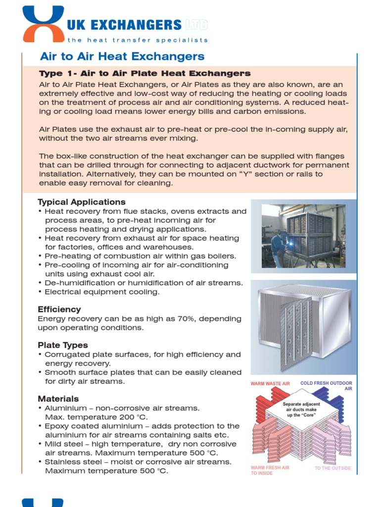 Air To Air Heat Exchangers: Typical Applications | PDF | Heat Exchanger ...