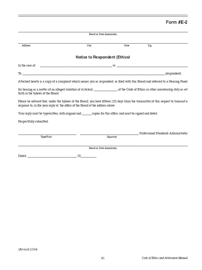 Ethics Complaint Response Notice Form | PDF | Career & Growth | Finance ...