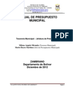 Manual de Programación, Ejecución y Cierre Presupuestal Del Municipio de Zambrano Bolívar
