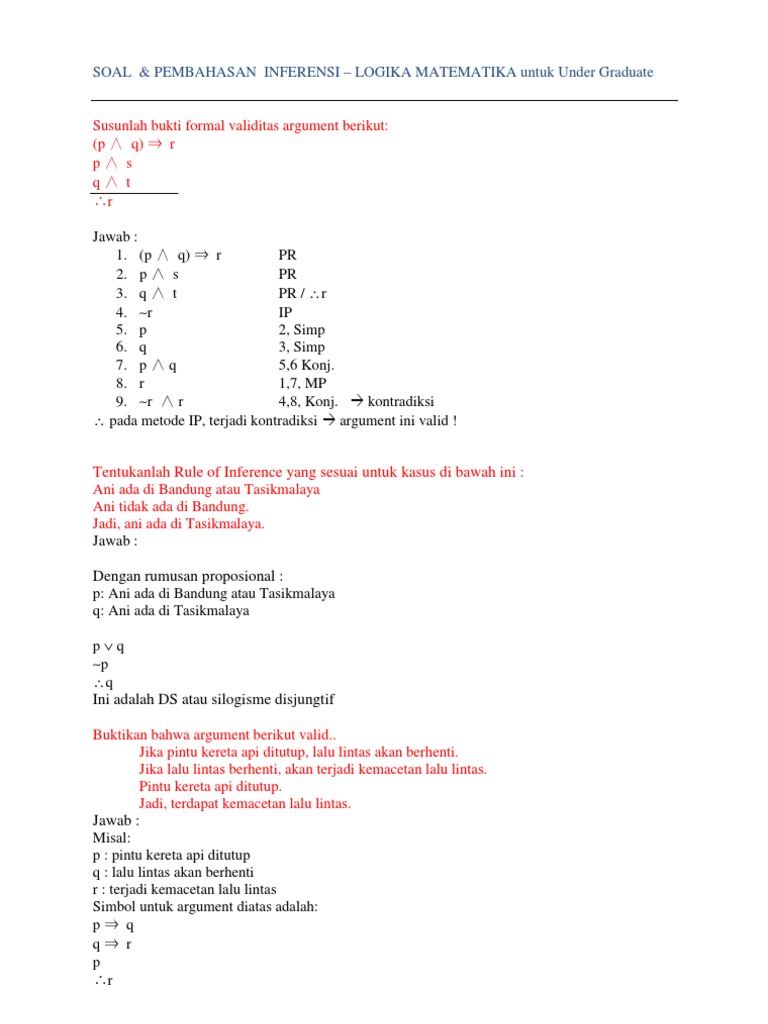Latihan Soal Dan Solusi Inferensi 2012
