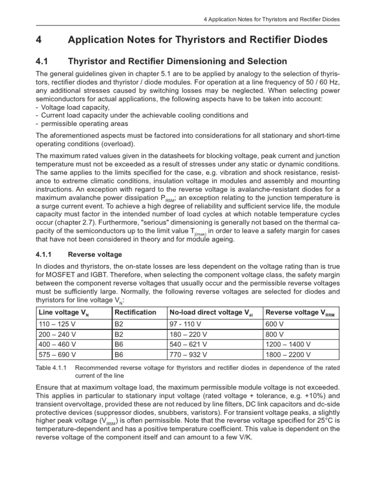 Application Notes For Thyristors and Rectifier Diodes | PDF | Rectifier ...