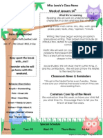 Miss Lewis's Class News Week of January 14: Dates To Remember