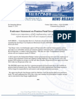 Faulconer Statement On Pension Fund Investment Losses