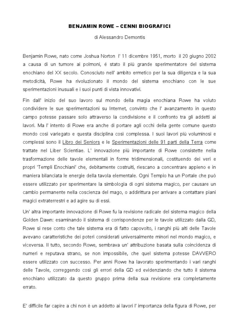 Ben Rowe - Biografia | PDF