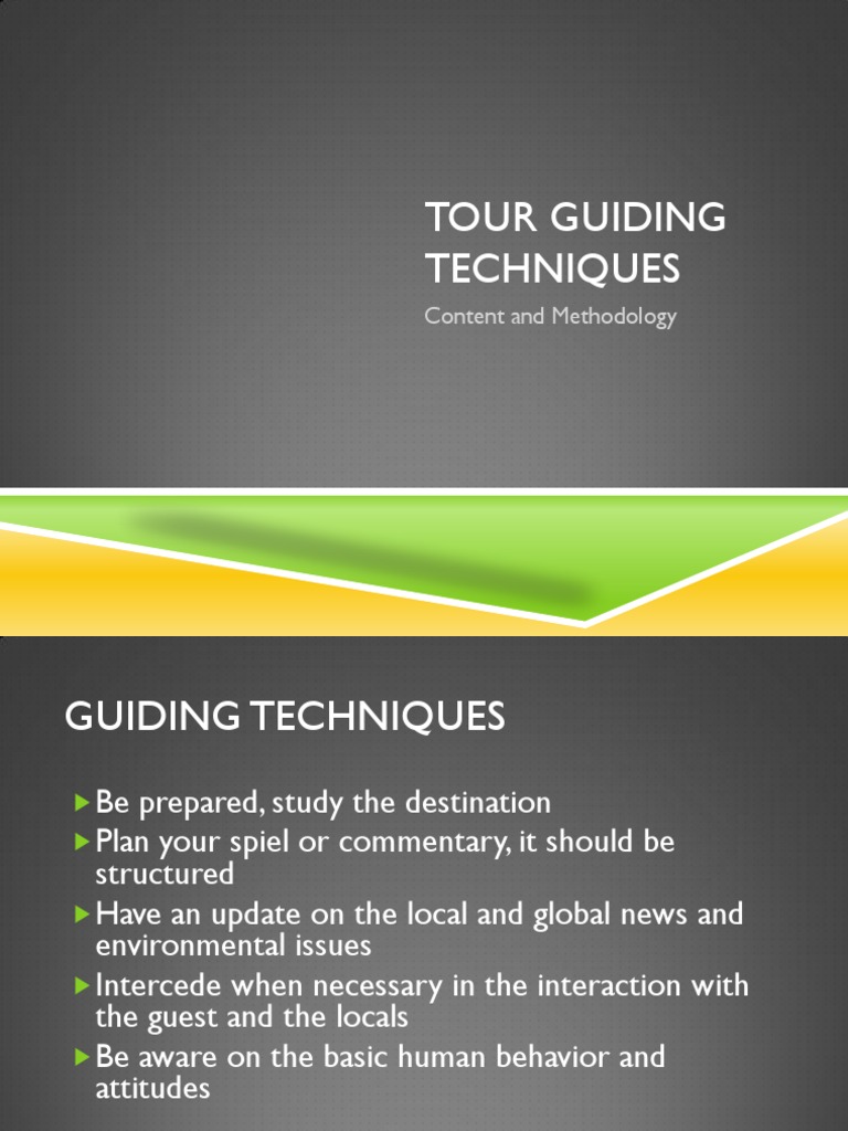 tour guiding techniques pdf