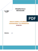 Ensayo Sobre La Planeacion Convencional y El Pronostico