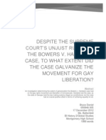 Despite The Supreme Court's Unjust Ruling in The Bowers v. Hardwick Case, To What Extent Did The Case Galvanize The Movement For Gay Liberation?