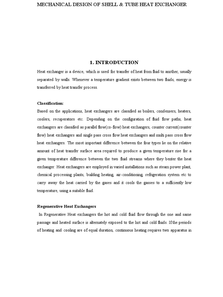 Mechanical Design of Shell and Tube Heat Exchanger | PDF | Heat ...