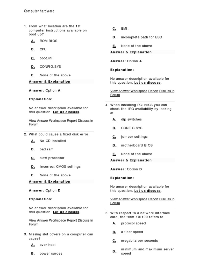 Computer Hardware Pdf Personal Computers Electronic Engineering