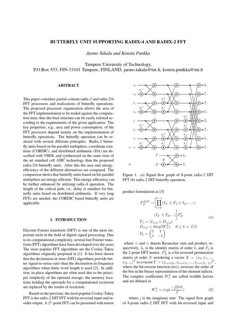 Butterfly Unit Supporting Radix-4 and Radix-2 FFT | PDF | Fast Fourier ...