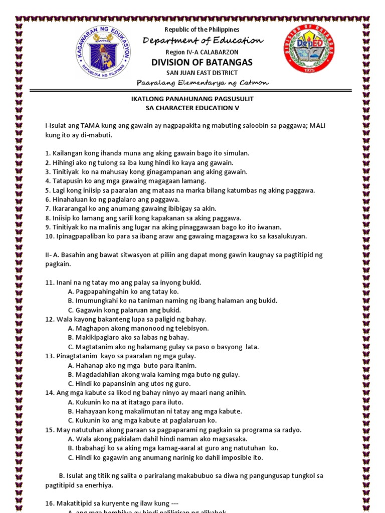 Quiz for grade 5 with answers picture