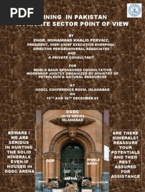 Mining In Pakistan A Private Sector Point Of View Mining - 