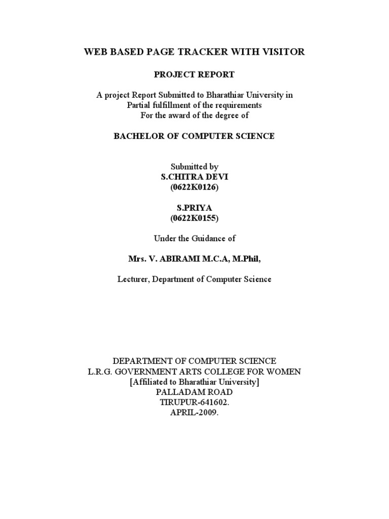 Web Based Page Tracker With Visitor | PDF | Computer Network | Computer ...