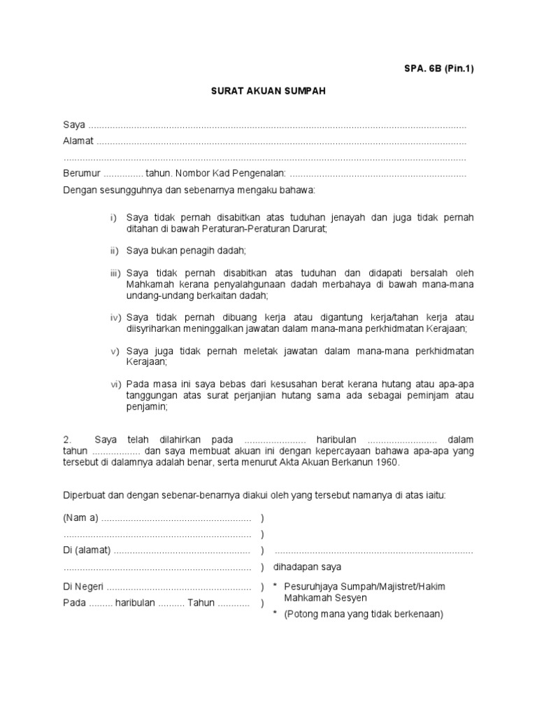 Akuan Bersumpah Gov