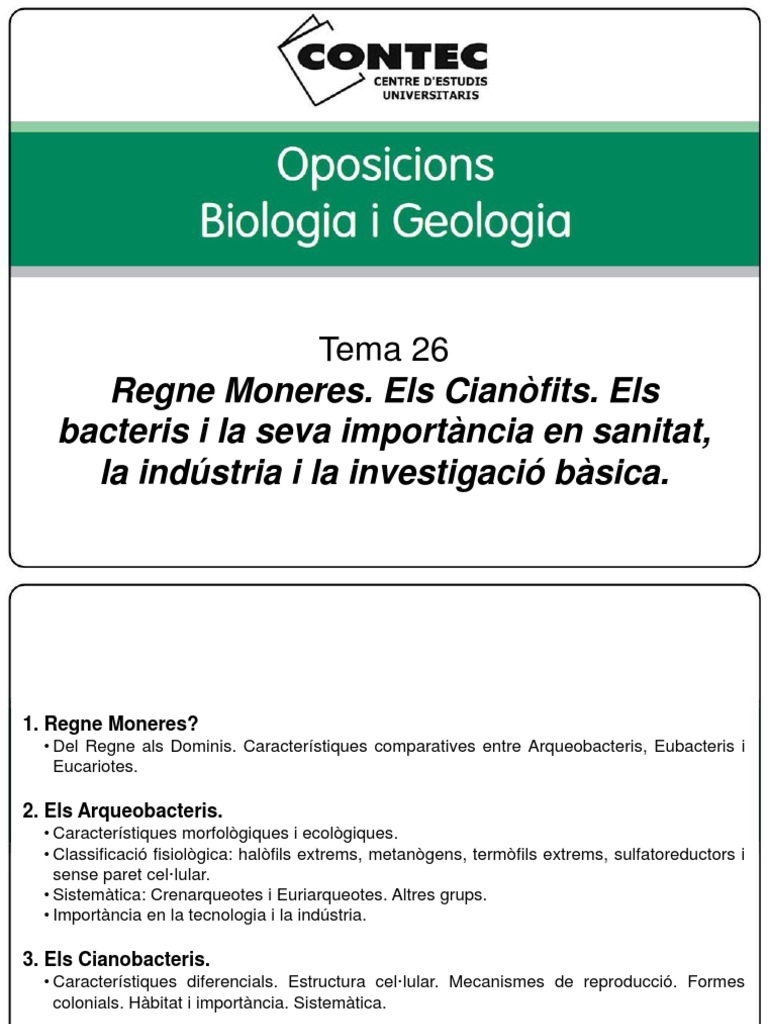 Tema 33 - Moneres | PDF