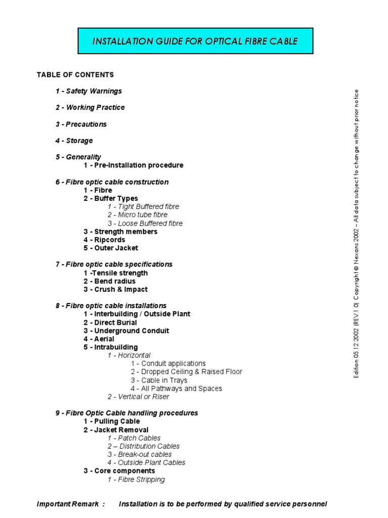 Fiber Optic Cable | PDF