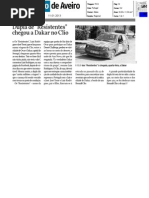 RENAULT CLIO 1.1 DE 1991 CHEGOU A DAKAR NO "DIÁRIO DE AVEIRO"