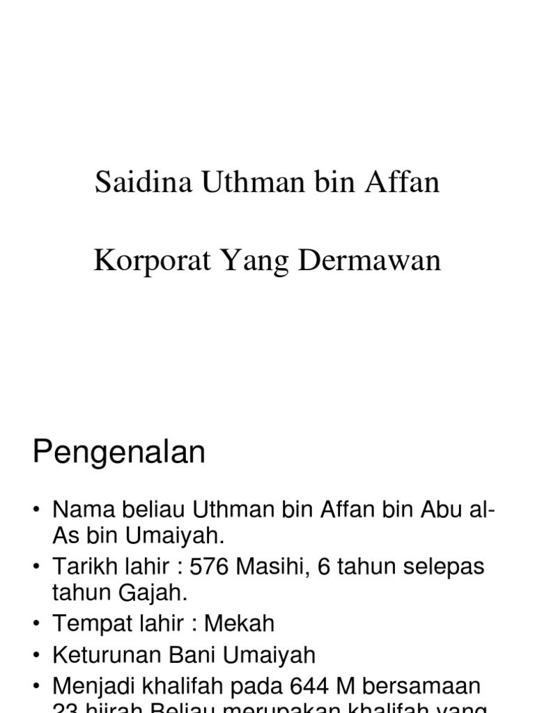 Saidina Uthman Bin Affan  PDF