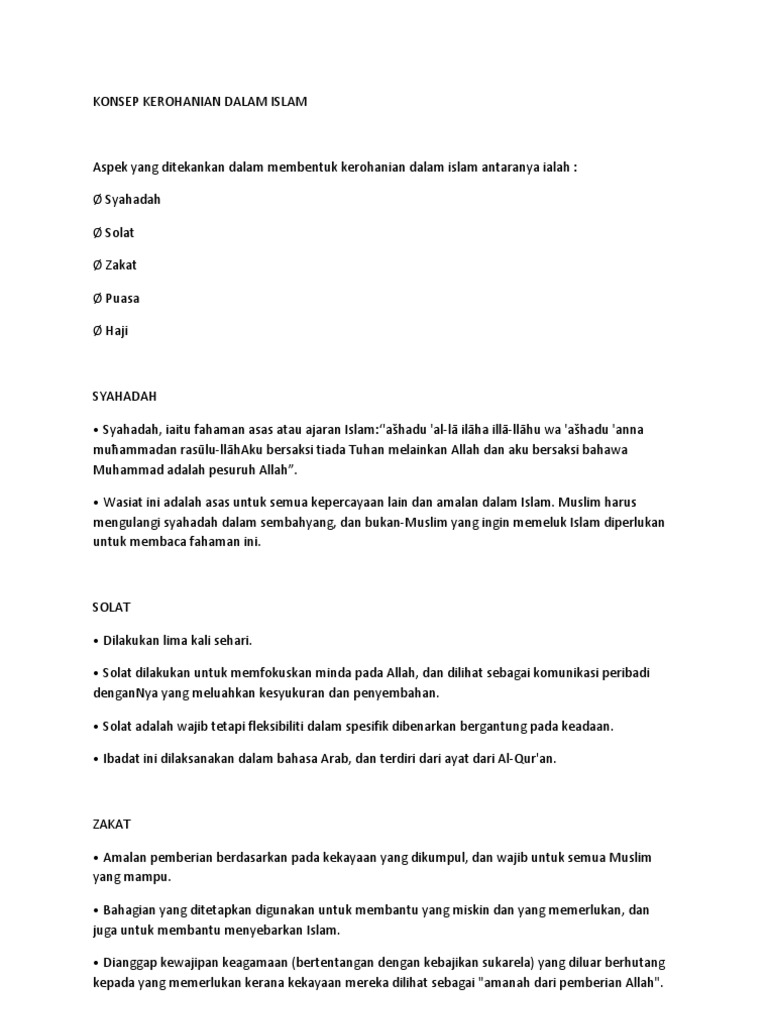 Konsep Kerohanian Dalam Islam Pdf