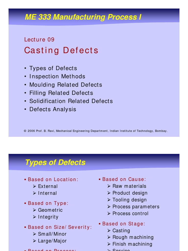 Casting Defects Ppt Casting (Metalworking) Metals