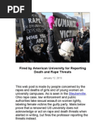 Download American University Professor Fired for Reporting Rape  Death Threats by Expect Us SN120053403 doc pdf