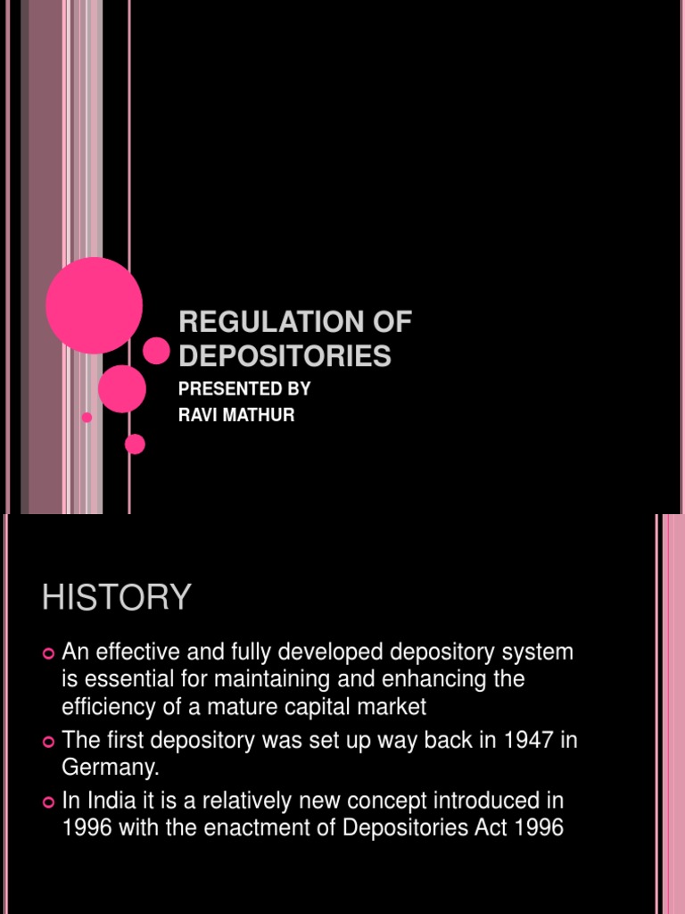 Regulation of Depositories | PDF