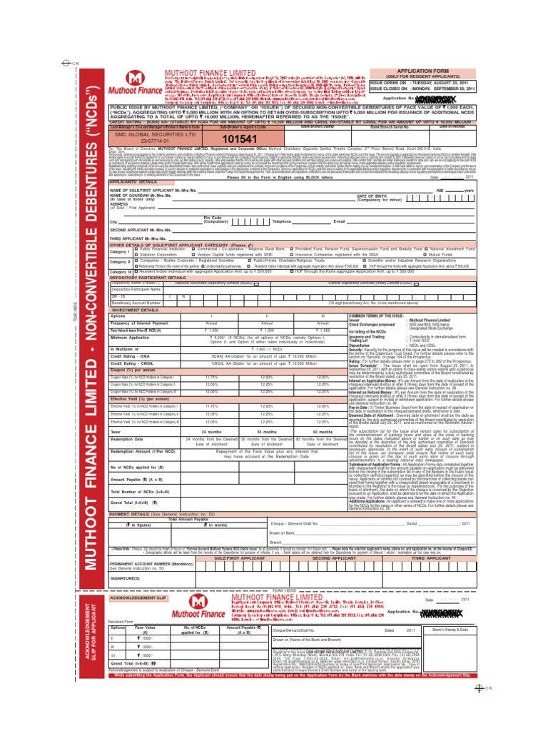 Muthoot Finance NCD | PDF