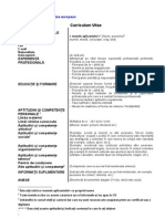 Model de Curriculum Vitae European