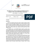 The Effectiveness of the Learning Cycle Model to Increase Students Achievement in the Physics Laboratory