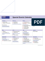 Special Events Calendar: January February March April
